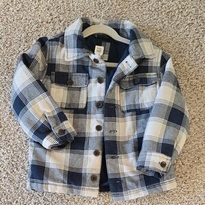 GAP Kids Plaid Jacket - Blue and White